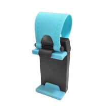 (blue) Universal Car Phone Holder, Plastic Steering Wheel Mount, Mobile-phone Stand Support, Bike Clip Mount, Durable And Easy To