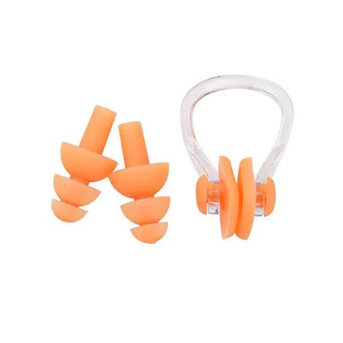 Bouchons d'oreilles en silicone pour la natation (orange)