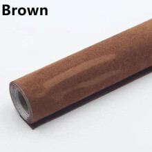 (bruin, 50x150cm) Suède stof zelfklevend leer, fluwelen suède textuur stof sticker, zelfklevende doek