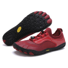 (rot, 46) Herren Damen Sport Wasserschuhe Strand Barfuß Aqua Schuhe Fluss Meer Tauchen Waten Sneakers