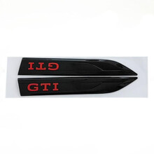 (Schwarz, Rot, GTI) 2 Stück X Abs Gtd Gti Logo Auto Seitenkotflügel Abzeichen Emblem Aufkleber Aufkleber