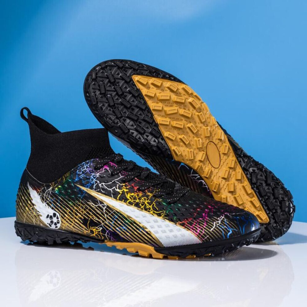(black,gold, 36) Bottes de football à ongles courts pour hommes/femmes Chaussettes hautes pour enfants.