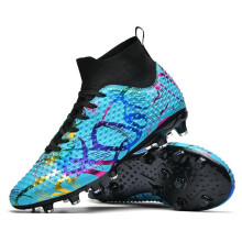 (cyaan, 39) 31-46 Kinderen Graffiti Voetbalschoenen Hoogwaardige Kunstgras Sokken Outdoor Heren Lange