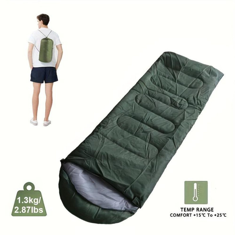 (vert, 1.3kg/2.87lbs) Sac de couchage portable et imperméable pour le camping, idéal pour la randonnée, le sac à dos et l'alpinisme.
