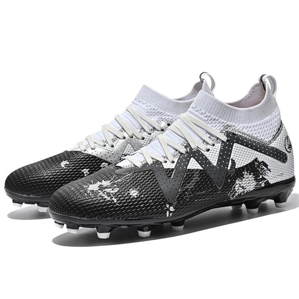 Chaussures de football unisexe Clous Ag haute rÃsistance, chaussettes Ãlastiques, entraÃnement sur gazon artificiel (noir, 44)