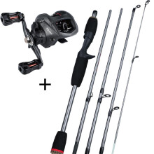 (black, Right Hand) Sougayilang 1.7m Fishing Rod Combo Portable 5 Section Carbon Fishing Rod And 12+1bb Casting Reel Set