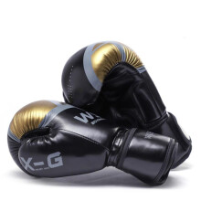 (Schwarz, 12OZ) Kickboxhandschuhe für Männer und Frauen Pu Karate Muay Thai Guantes De Boxeo Sanda Training