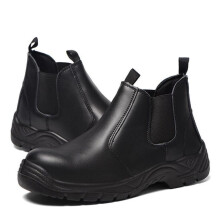 (black, 40) Waterproof Anti-slip Protective Work Shoes: Breathable, Anti-smash, Anti-puncture Cowhide For Welders & Construction Sites