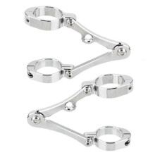 (Silber) 2 Stück leistungsstarke Scheinwerferklemmen, hochfeste, praktische 39–41 mm langlebige Scheinwerferhalter
