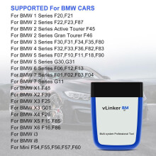 Vgate Vlinker BM voor BMW Bimmercode Bimmerlink Bluetooth 3.0 Elm327 Auto Diagnostische Auto Scan Tool
