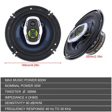 (600W) 2 stuks 6,5 inch 16 cm 600W 2-weg auto coaxiale auto audio muziek stereo full-range frequentie