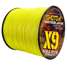 (yellow, 80lb) Fishing Line 9 Braided Multifilament Wire Pe 500m Thread Sea Carp 9x Cord Smooth Lure Spinning Threads