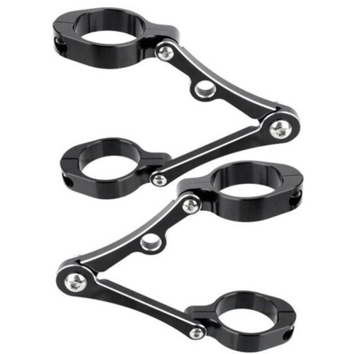 (cool black) 2pcs Powerful Headlight Clamps High Strength Practical 39-41mm Durable Headlight Holders