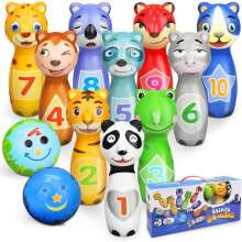 (17*6*6cm, 9*9*9cm, 10 stuks) Kegelspel voor kinderen, ballenset met 10 kegels en 2 ballen, bowlingset,