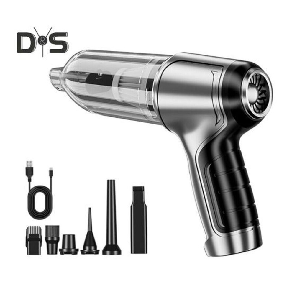 (A) Aspirateur de voiture portatif sans fil Moteur sans balais Aspiration puissante à faible bruit Aspirateur soufflant de voiture multifonctionnel