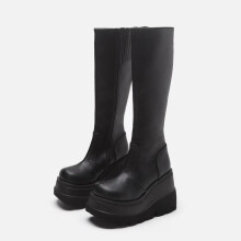 (zwart, 38) Motorfiets Laarzen Schoenen Dames Schoenen Gothic Stijl Dikke Zolen Motorrijder Laarzen