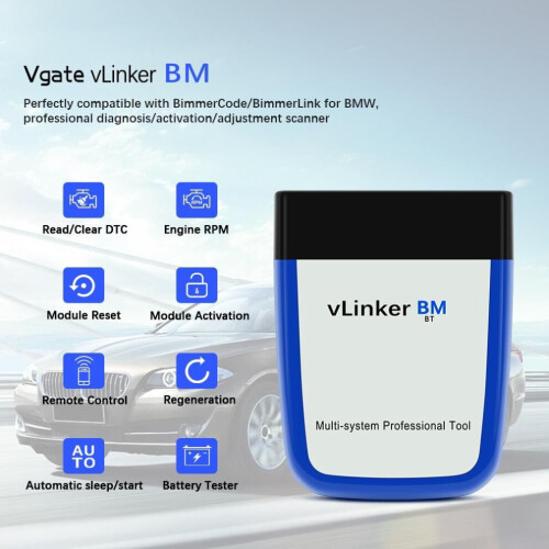 Vgate Vlinker BM voor BMW Bimmercode Bimmerlink Bluetooth 3.0 Elm327 Auto Diagnostische Auto Scan Tool 2