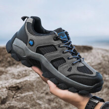 (grau, 41) Herbst und Winter Neue Wildleder Outdoor Anti-Rutsch-Gummi Große Größe Herren Wanderschuhe