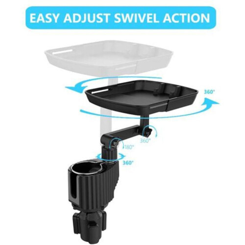 Solid Auto Cup Holder Tray Multi Functional Compact Automobile Cup Holder Food Storage Tray Table 2
