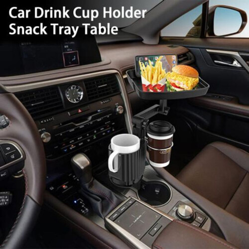 Solid Auto Cup Holder Tray Multi Functional Compact Automobile Cup Holder Food Storage Tray Table 1