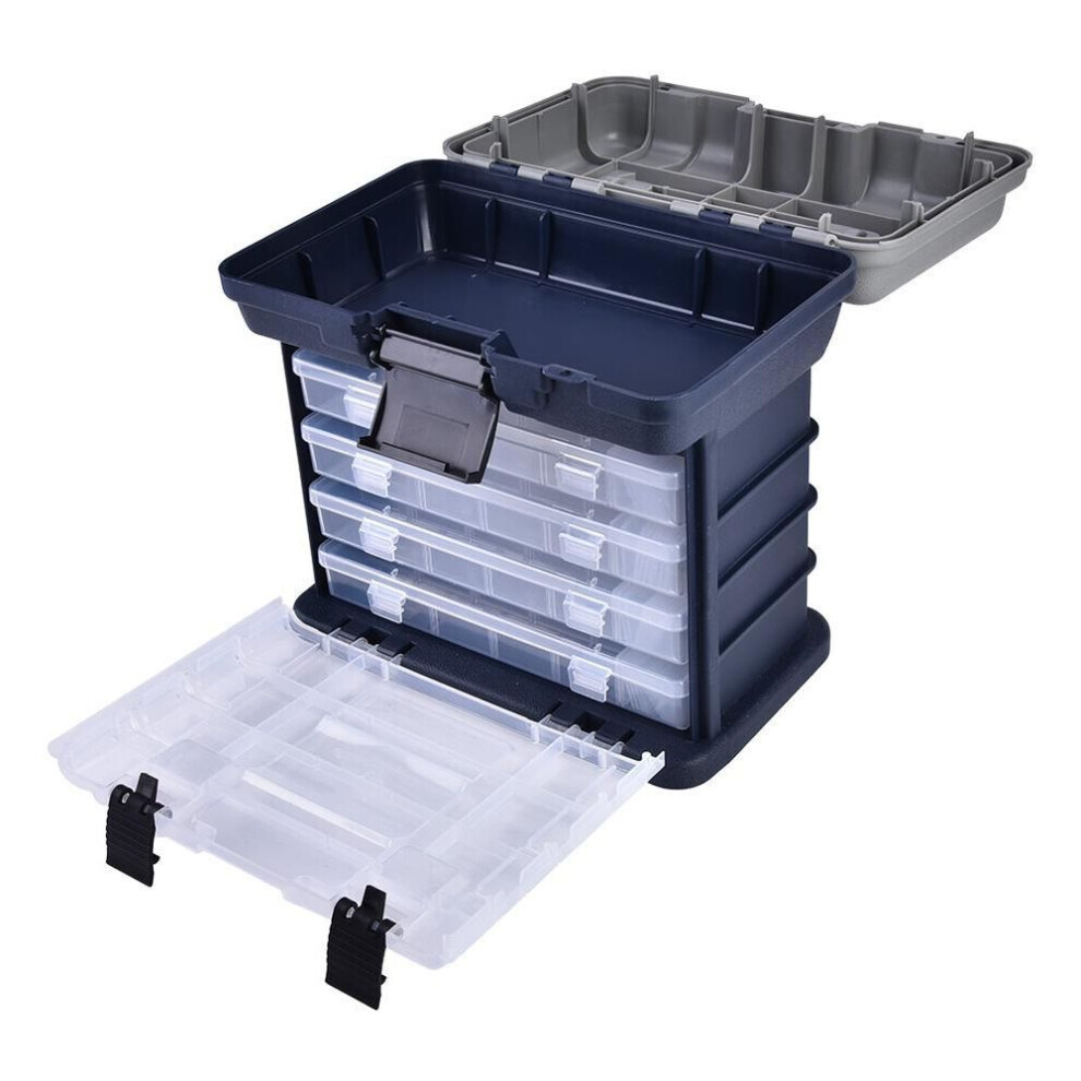 Boîte de rangement multifonctionnelle à 4 niveaux pour appâts et leurres de pêche Boîte de rangement pour outils de pêche