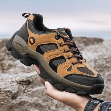 (braun, 47) Herbst und Winter Neue Wildleder Outdoor Anti-Rutsch-Gummi Große Größe Herren Wanderschuhe