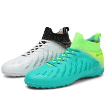 (cyan,white, 44) 31-48 Football Shoes Men's Short Nail Tf Artificial Lawn Professional Youth Big Size Football Boots Children Football