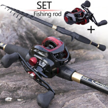 (black, 2.1m&Left handle) Sougayilang Fishing Rods And Reels 1.8m/2.1m/2.4m Casting Fishing Rod Reel Set Baitcasing Rod And 17+1 Bb