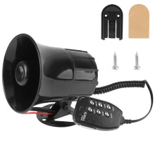 Multi-tone Claxon Horn Car Horn Police Siren Loud Speaker 6 Tone Air Horn 12v 100w 120db Loud Car Warning Alarm Megaphone