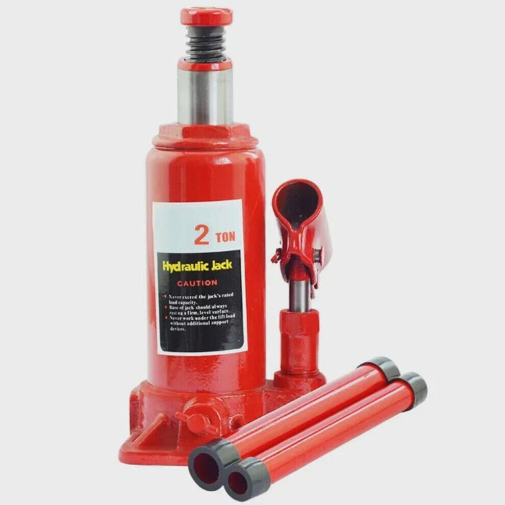 (Taille 2) Cric hydraulique vertical de 2 tonnes pour camions : Outil de changement de pneus automobile à manivelle