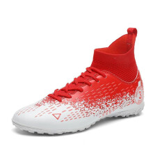 (red, 46) Unisex Soccer Shoes Outdoor/indoor Boys Girls Football Boot Professional Futsal Football Training Sneakers