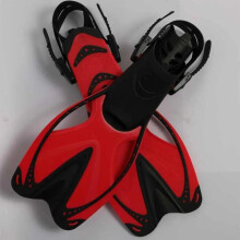 (rot) Schwimmschnorchelflossen für Kinder Verstellbare Schnallen Schwimmflossen Silikon Tauchschuhe