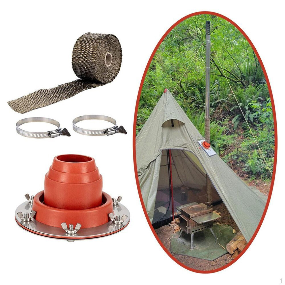 Cric pour réchaud de tente, Cric de toit haute température en silicone pour tente Bell, bois