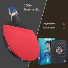 (6 Star Short Handle) Loki 7/8/9 Star Professional Ping Pong Racket Attack-loop High Sticky Table Tennis Racket Ping Pong Bat Carbon