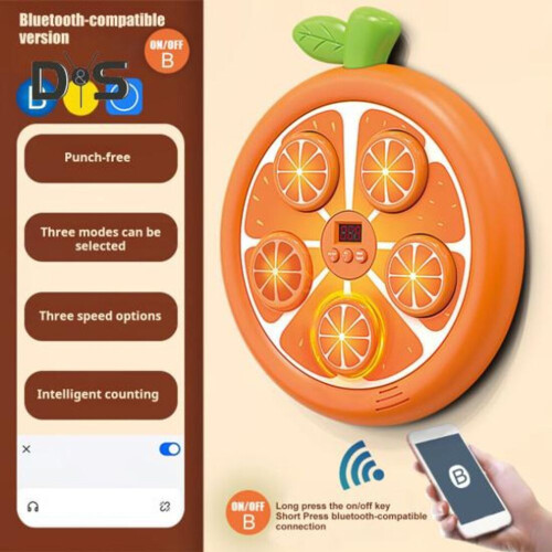 (Watermelon) Fruit Music Boxing Machine With Gloves Wall Mounted Bluetooth-compatible Adjustable Smart Led Boxing Training Target 2