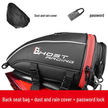 (rosso, 37x25x20 cm) Borsa posteriore e zaino per moto: borsa da sella posteriore per corse e viaggi
