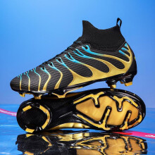 (black, 39) Fashion Unisex Soccer Shoes Football Cleats Soccer Ankle Boots Youth Training Sneakers Outdoor Sports Shoes