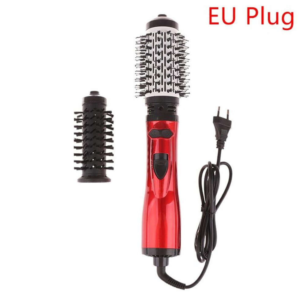 (EUR PLUG) Hair Dryer Brush 3 In 1 Hot Air Spin Brush Curling Straightening Styling Auto-Rotating Ionic Round Blow Dryer Volumizer