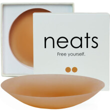 NEATS Nipple Covers for Women Reusable & Hypoallergenic Adhesive Silicone Pasties (Almond 4 inch)