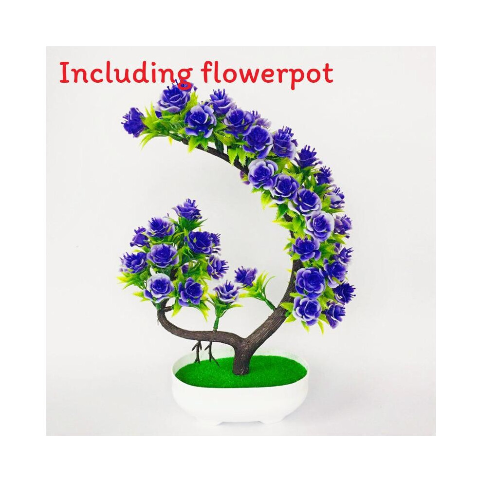 (Lavender) Potted Simulation Rose Plant With Fake Flowers And Green Table Decoration Plants-image-OPC-PHCSF9T-NEW