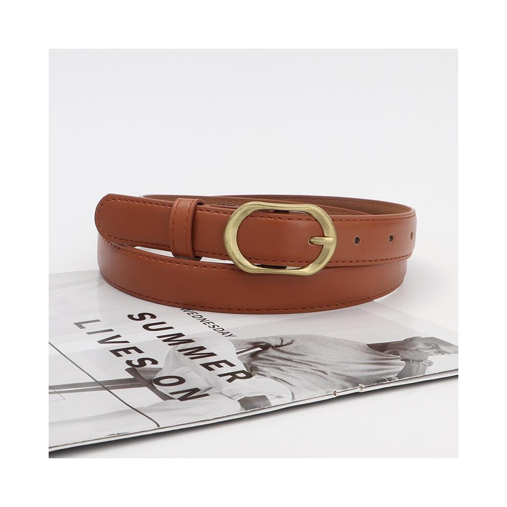 (Tan) Womens Simple Spring Belt With Alloy Buckle For Everyday And Jeans Skirts-image-OPC-PHCSFMW-NEW