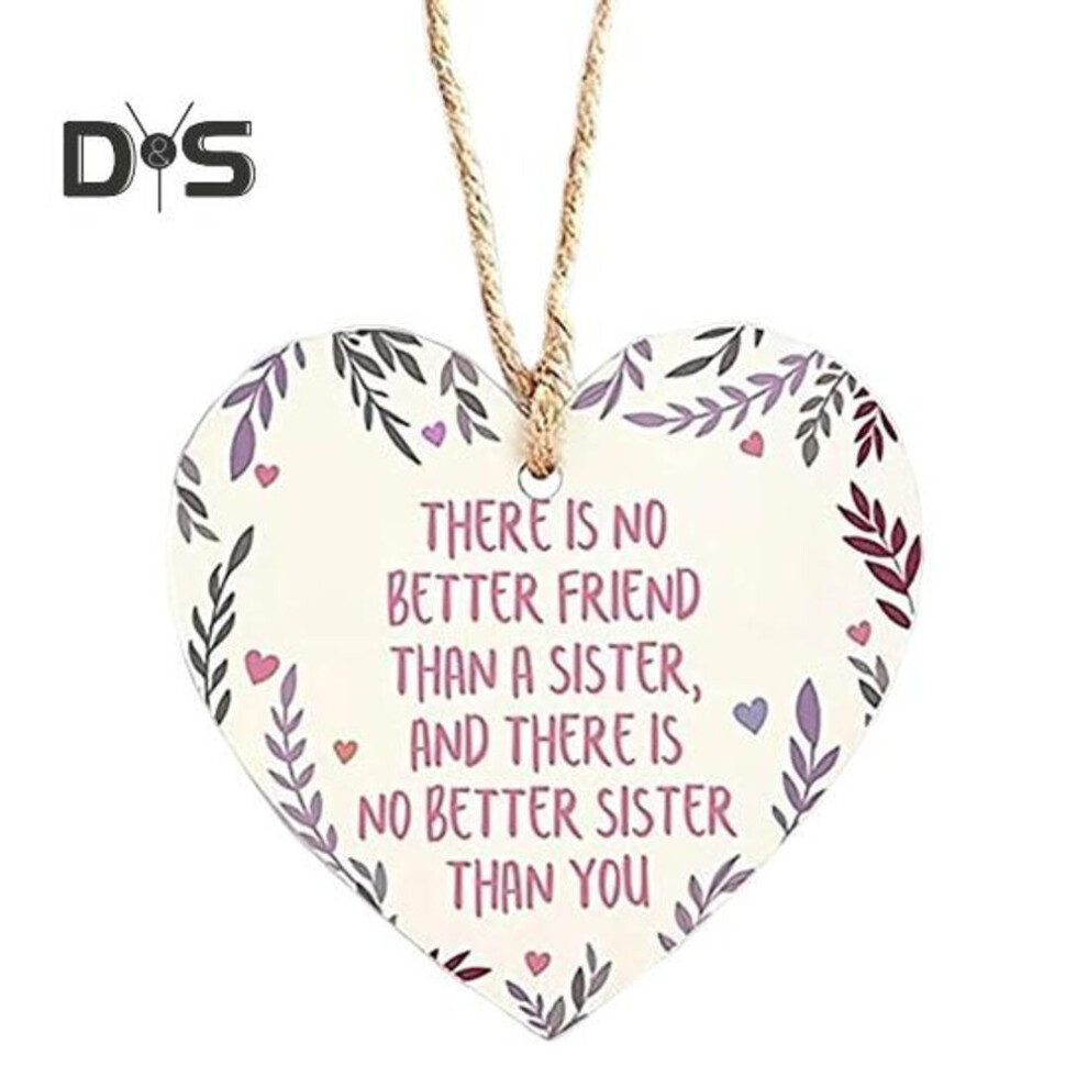 (as the picture, B) Wooden Hanging Heart Plaque Friendship Colleagues Family Pendant Christmas Tree Ornament for Home Decor