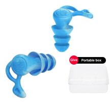 (blue) 1Pair Anti Noise Silicone Earplugs Swimming Ear Plugs Isolation Interference For Work Sleeping Surf Soft Comfort Ear Protector