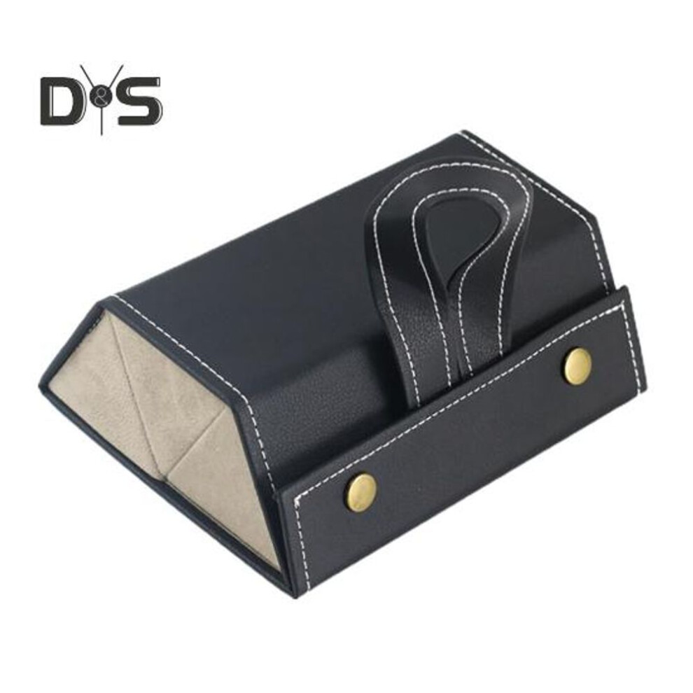 (black, 3Grids) Eyewear Storage Box with Metal Snaps Multiple Compartments Solid Color Design Sunglasses Jewelry Organizer Storage Case