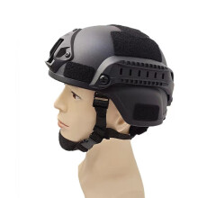 (Black) Easy Tactical Action Helmet Abs Material Universal Fit Outdoor Sports Skating