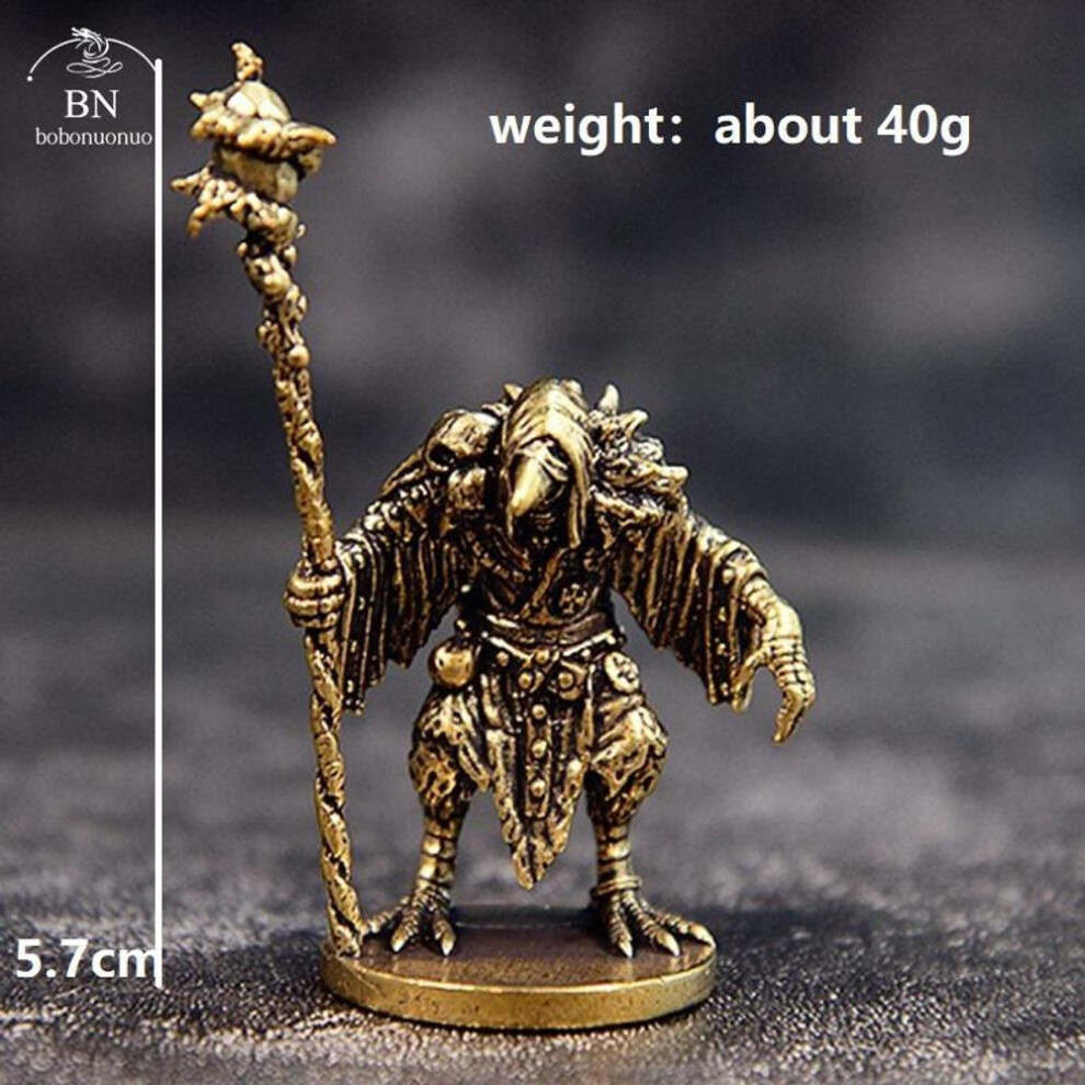 Vintage Brass Sorcerer-bird Statue Desktop Ornaments Home Decorations Crafts Medicine Man Figurines Miniatures Accessories