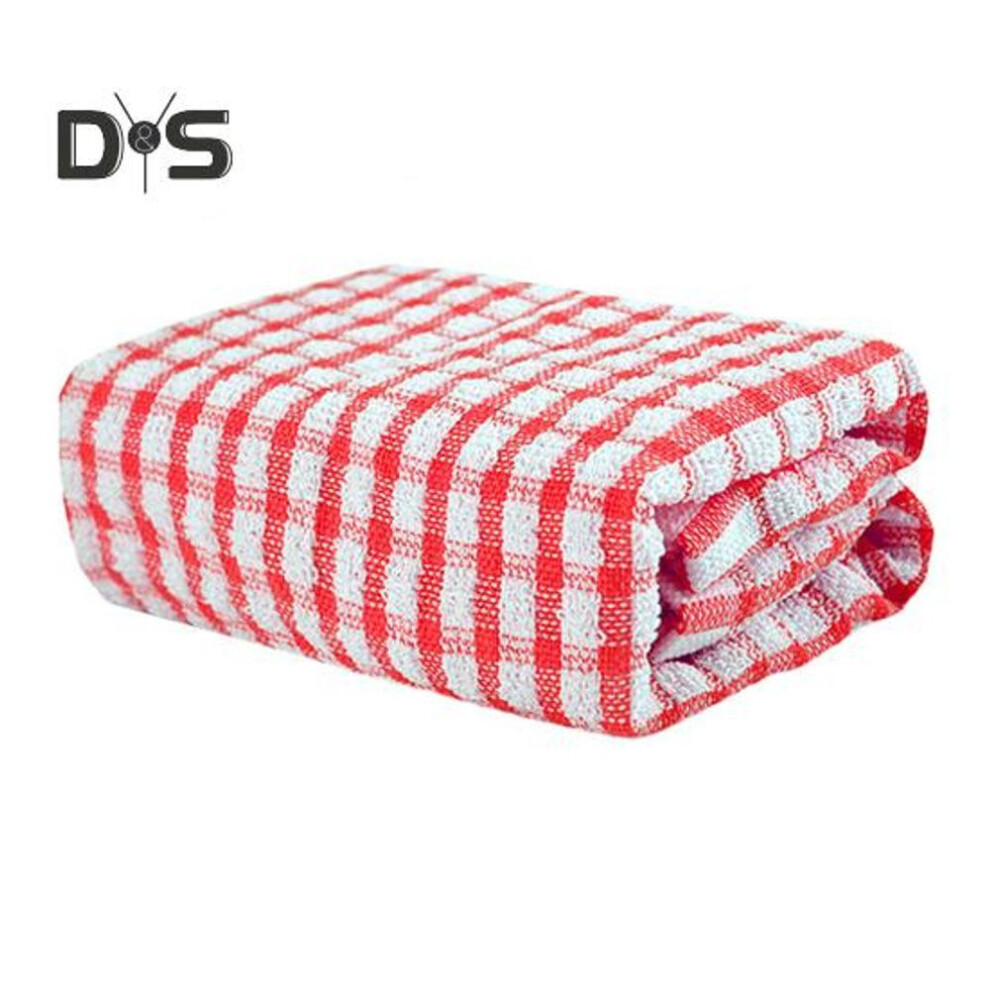 (pink) 1/6 Pcs Cleaning Towels Non-scratch Highly Absorbent Cotton Dishcloths Plaid Print Reusable Home Restaurant Hotel Dish Rag Hands And Face