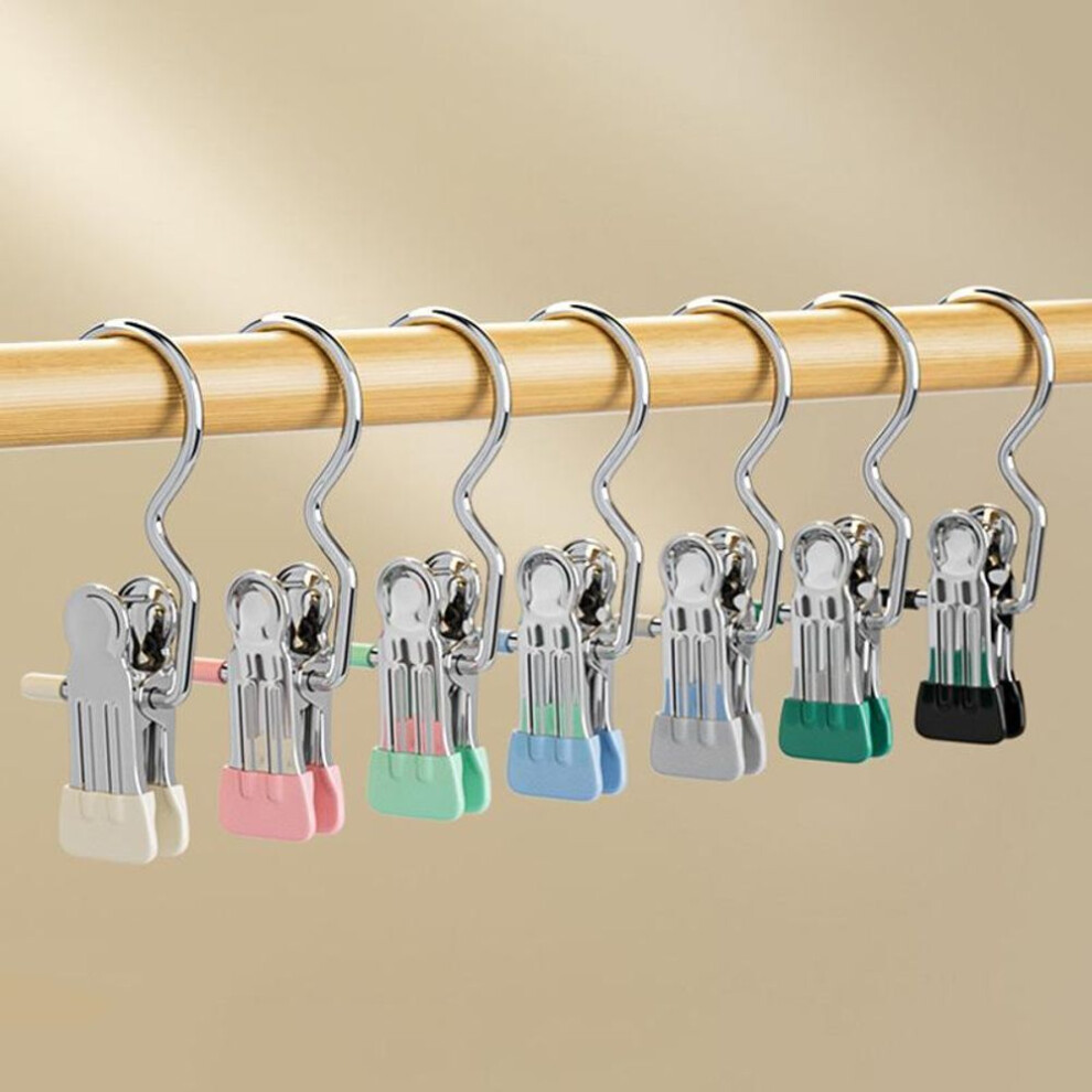 (multicolor, 1pc) Multifunctional Stainless Steel Pants Clip Household Wardrobe Clothes Storage Hat Sock Clip No Trace Hook Clothespin