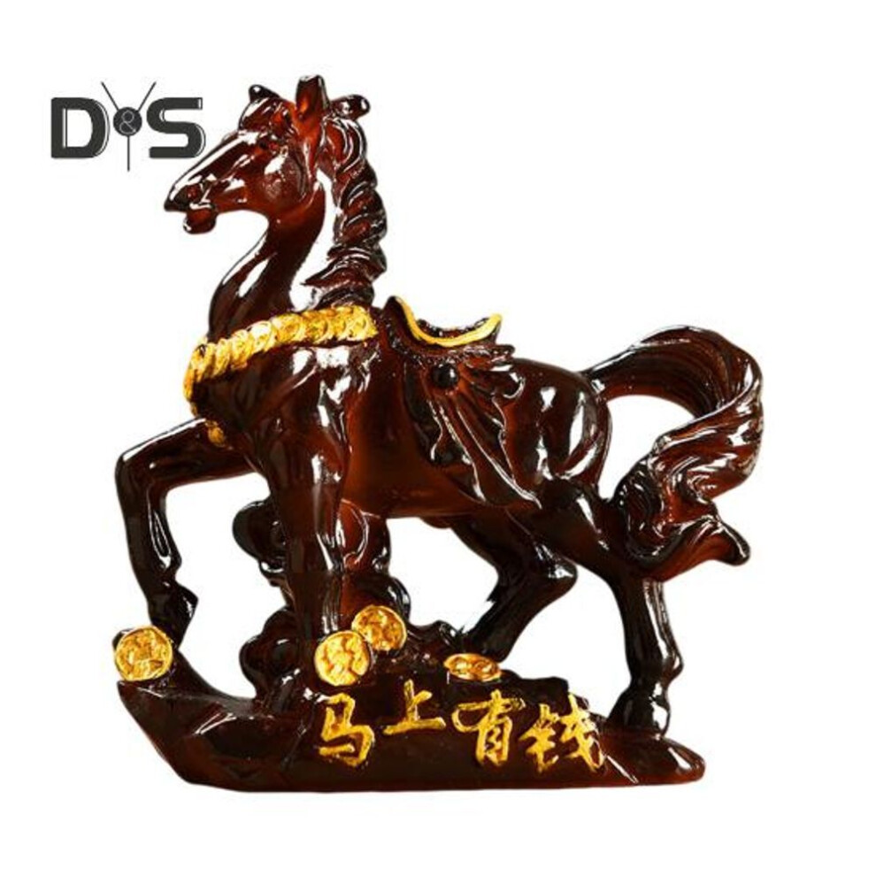(red) Horse Tea Pet Sculpture Resin Color-Changing Horse Ornament High Temperatures Money Symbol Base Home Decor for Tea Ceremony Wealth Display