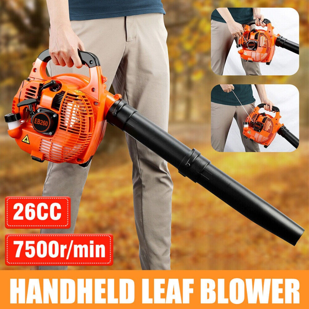 Garden Yard Handheld Petrol Leaf Blower Powerful 26cc 2-Stroke Air Cooled Engine